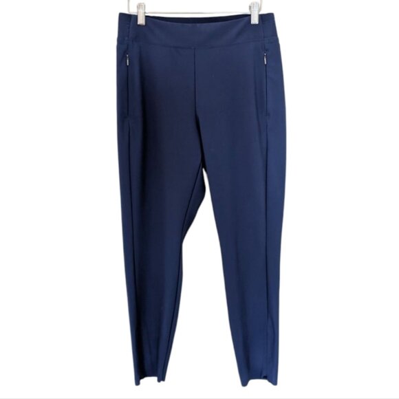 Athleta Stellar Tight Pants Enchanted Blue Ankle Zippers Women's size 12 Petite - Picture 2 of 14